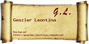Geszler Leontina névjegykártya